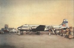 Pan American Douglas DC-4, Leopoldville, Belgian Congo Postcard