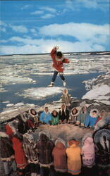 Blanket Tossing, Alaskan Eskimo Sport, Alaska Postcard