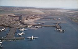 Aerial View, Logan International Airport, Boston Postcard