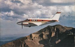 Beechcraft Queen Air A65 N7818L in Flight Postcard
