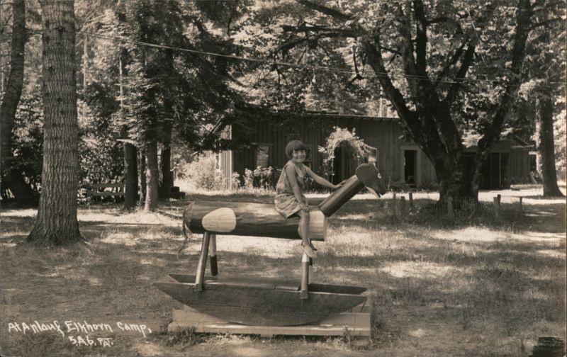 Girl on Rocking Horse, Anlauf Elkhorn Camp Oregon
