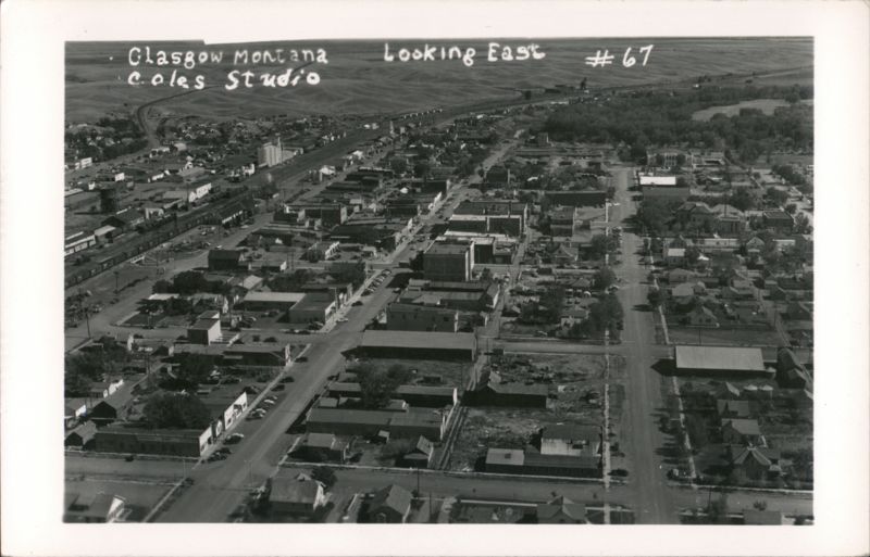 Glasgow, Montana, Aerial View Looking East