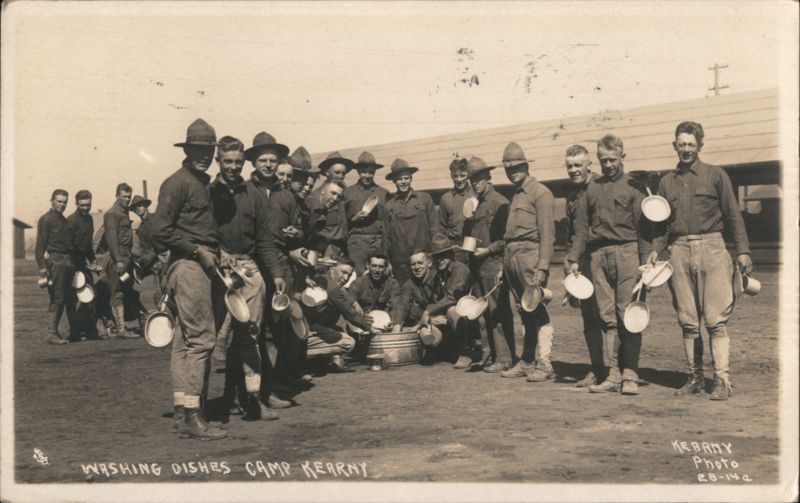 Soldiers Washing Dishes, Camp Kearny, CA San Diego California