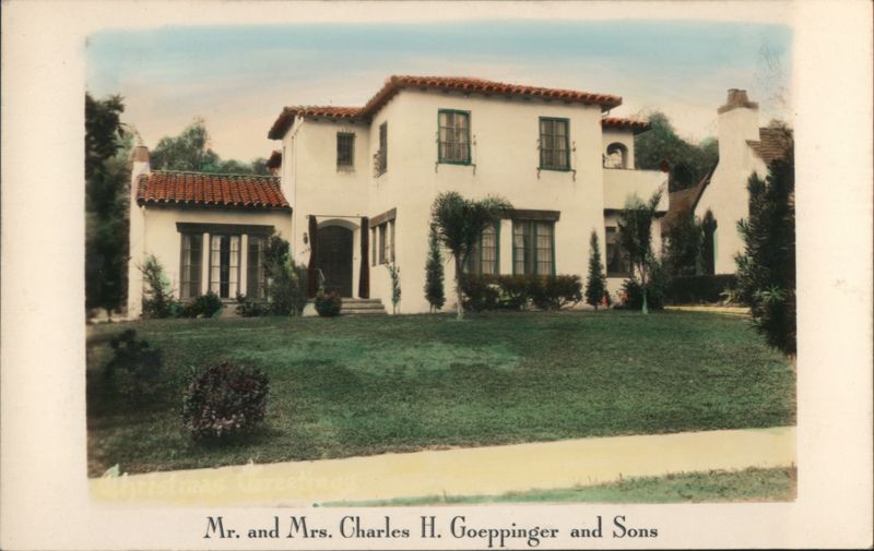 Goeppinger Family Home, 1475 North Chester Avenue Pasadena, CA Postcard