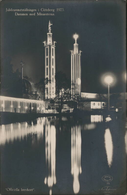 Gothenburg Jubilee Exhibition 1923, Minarets at Night Göteborg Sweden