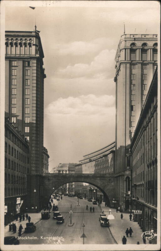Kungsgatan with Kungstornen Towers and Bridge, Stockholm Sweden
