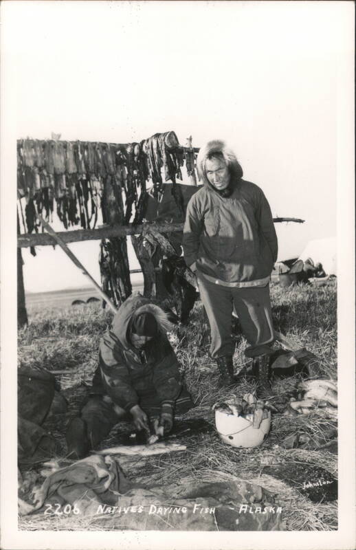 Natives Drying Fish, Alaska Johnston