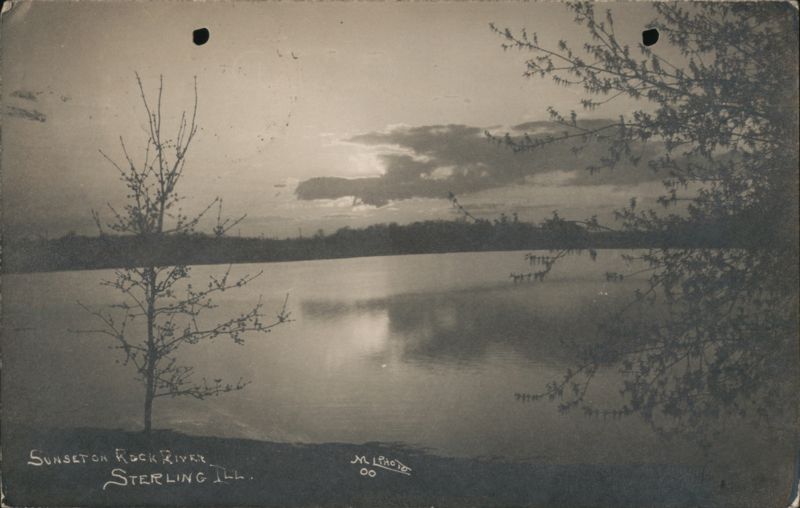 Sunset on Rock River, Sterling, IL Illinois