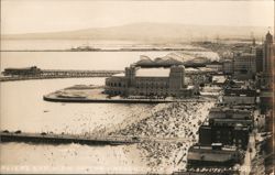Flier's Eye View, Long Beach, CA, Auditorium & Pike Postcard