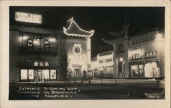 Entrance to Ginling Way, Chinatown on Broadway, Los Angeles Postcard