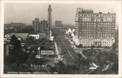 Wilshire Boulevard and Town House, Los Angeles, CA Postcard