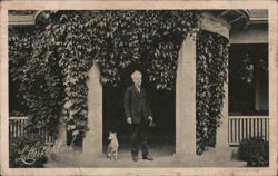 Luther Burbank with Dog Postcard