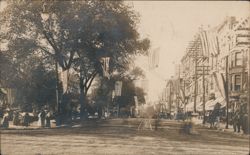 Maine Street, Quincy, IL, Decorated for G.A.R. Week Postcard