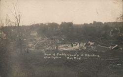 Ruins of Presbyterian Church, Millersburg Cyclone, May 11 1908 Postcard