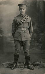 Soldier H.G. in Uniform with Swagger Stick, 1916 Postcard