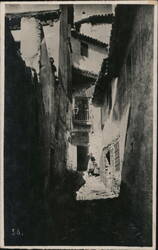Narrow Alleyway with Woman and Child Postcard
