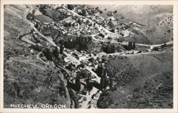 Aerial View of Mitchell, Oregon Postcard