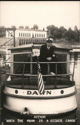 Capt. Don Saunders, Author, Aboard Boat 'Dawn Postcard