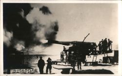 12-Inch Rifle In Action Postcard