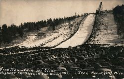 Pine Mountain Ski Slide, Iron Mountain, MI Postcard