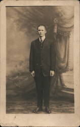 Man in Suit, Studio Portrait Postcard