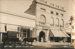 City Hall & Auditorium, Ice Delivery Wagon Postcard