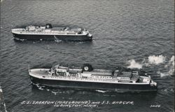S.S. Spartan and S.S. Badger, Ludington, MI Postcard