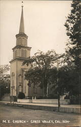 M.E. Church, Grass Valley, CA Postcard