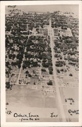 Aerial View of Onawa, Iowa Postcard