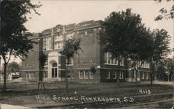 High School, Alexandria, SD Postcard
