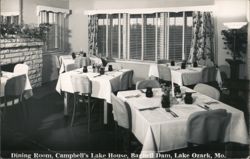Dining Room, Campbell's Lake House, Lake Ozark, MO Postcard