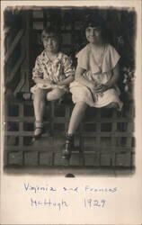 Virginia and Frances McHugh, 1929 Postcard