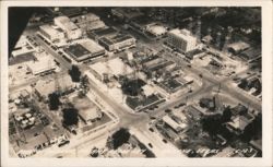 Kilgore, TX Business District & Oil Derricks from Airplane Postcard