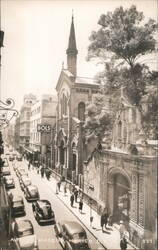 Madero Street, Church & Vintage Cars, Mexico City Postcard