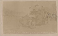 German Car, New York to Paris Race 1908 Postcard