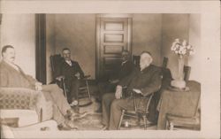 Four Men Seated in an Interior Room Postcard