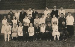 School Class with Teacher Mrs. Kidd, 1917 Postcard