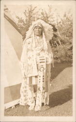 Native American Chief "Wades in Water" Postcard