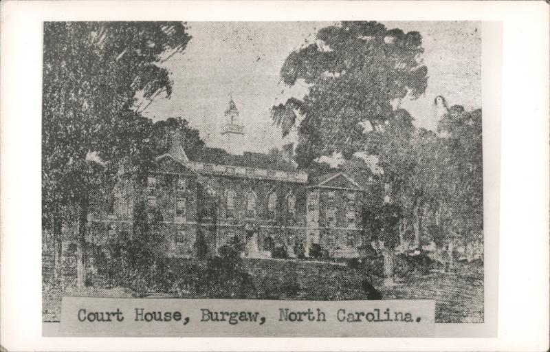Pender County Court House Burgaw NC Postcard Pender County Court House Burgaw NC Postcard