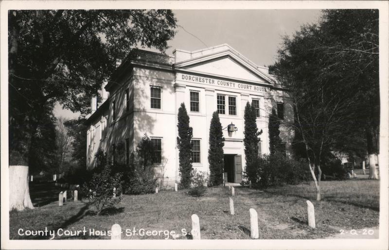 Dorchester County Court House St George SC Postcard