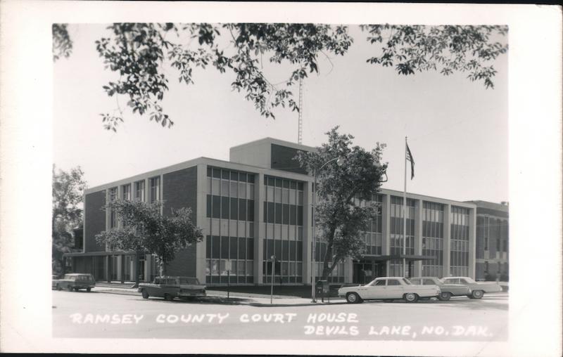 Ramsey County Court House Devils Lake ND Postcard Ramsey County Court House Devils Lake ND Postcard