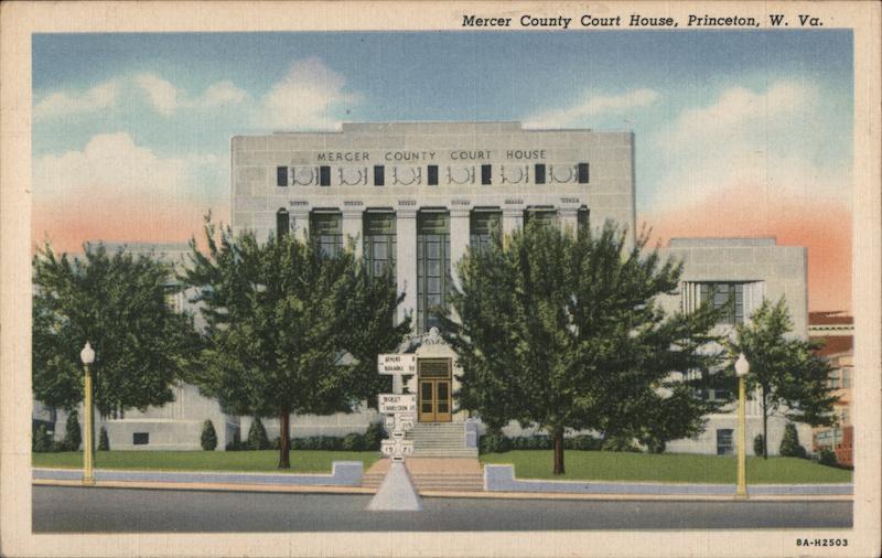 Mercer County Court House Princeton WV Postcard Mercer County Court House Princeton WV Postcard