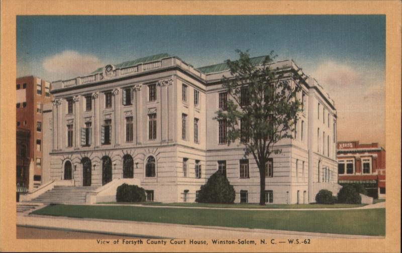 Forsyth County Courthouse Winston Salem NC Postcard Forsyth County Courthouse Winston Salem NC Postcard