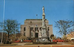 Courthouse Square and Confederate Monument Postcard