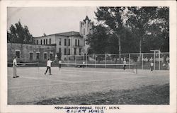 Benton Co Courthouse, Tennis Court Postcard