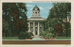 Courthouse Square Facing Union Street Postcard