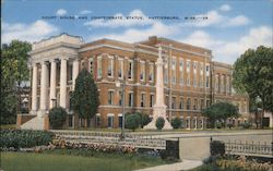 Court House And Confederate Statue Hattiesburg, MS Postcard Postcard Postcard