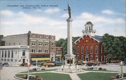 Steuben County Monument and Courthouse, Public Square Angola, IN Postcard Postcard Postcard