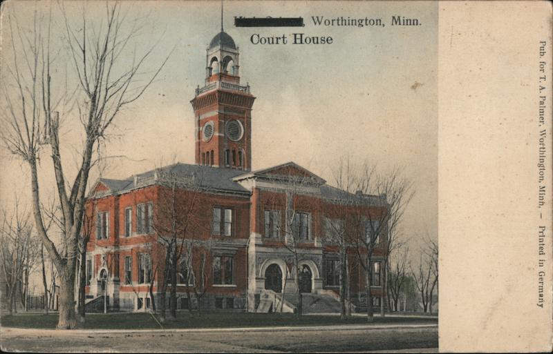 Nobles County Courthouse Worthington, MN Postcard