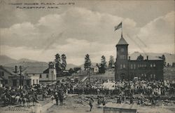 Coconino County Courthouse Plaza on July 4th Postcard